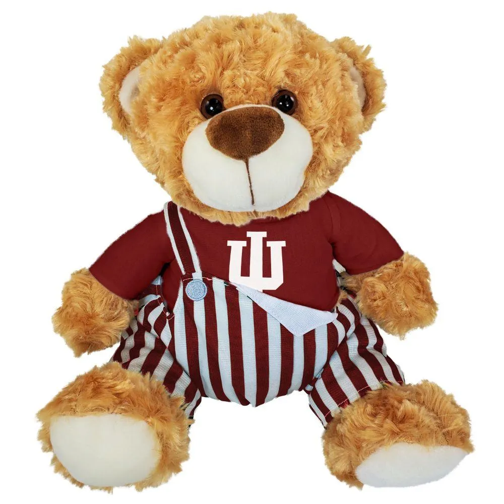  Hoosiers | Indiana 10 Inch   Bear Plush With Striped Overalls | Alumni Hall