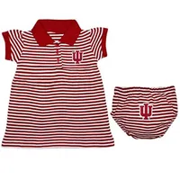 Hoosiers | Indiana Infant Striped Gameday Dress With Bloomer Alumni Hall