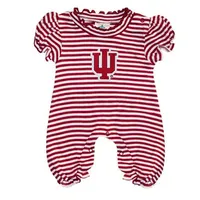 Hoosiers | Indiana Infant Striped Puff Sleeve Romper Alumni Hall