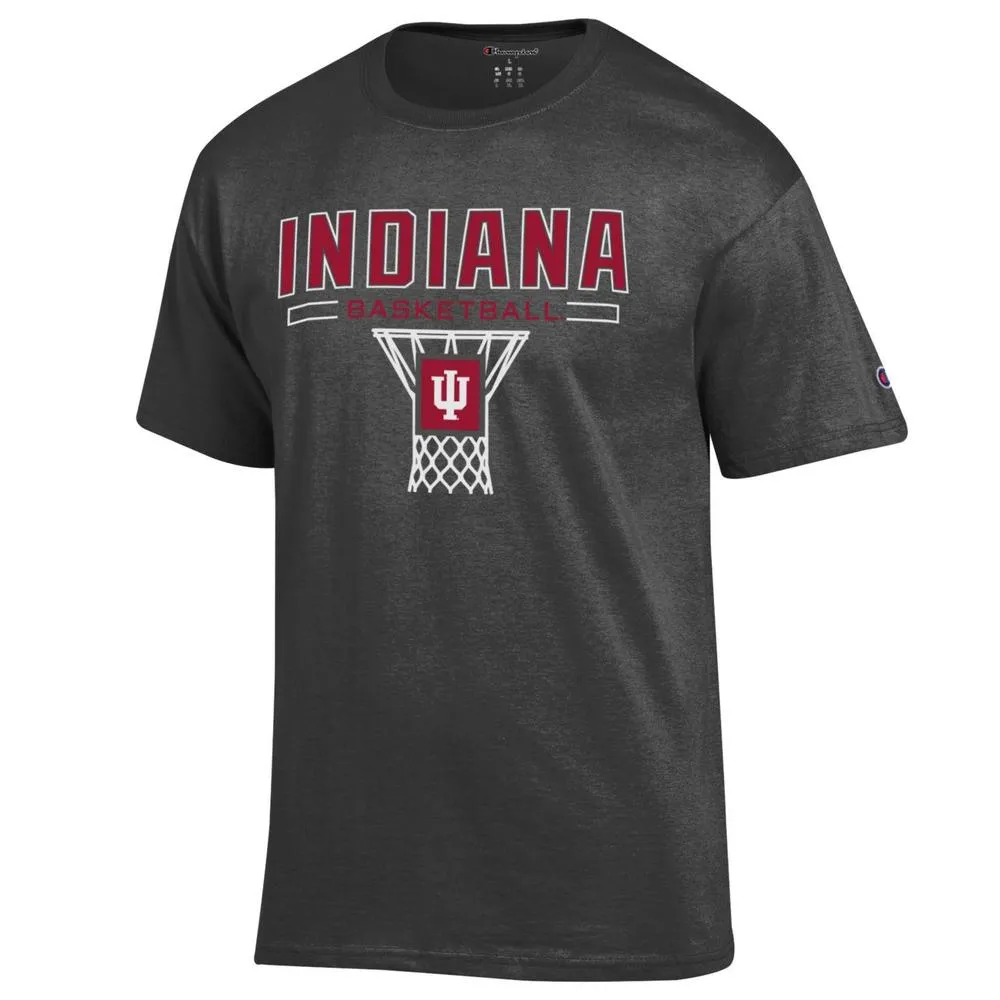 Hoosiers | Indiana Champion Wordmark Over Basketball Net Tee Alumni Hall