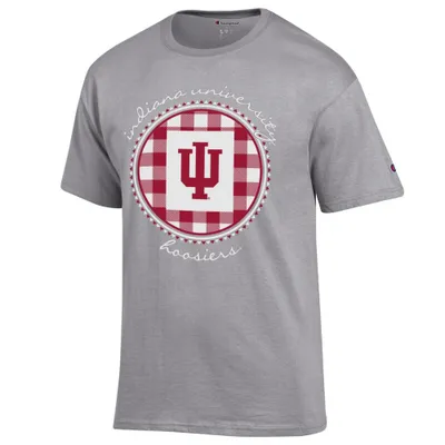 Hoosiers | Indiana Champion Women's Gingham Script Tee Alumni Hall