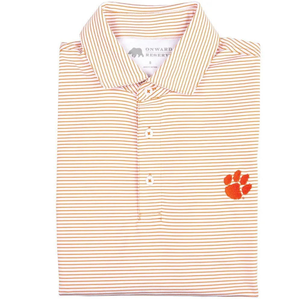 Clemson | Onward Reserve Birdie Stripe Polo Alumni Hall