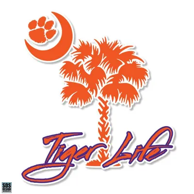  Clemson | Tiger Life 6  Palm Moon Decal | Alumni Hall