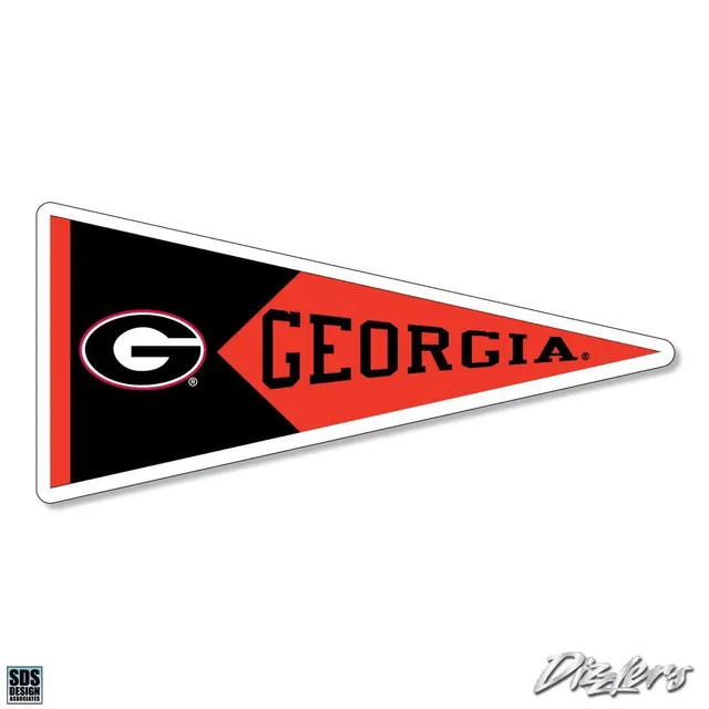 Alumni Hall Georgia Decal White Bulldog 12