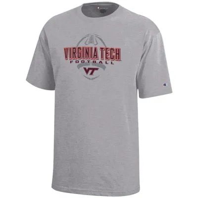 Hokies | Virginia Tech Champion Youth Wordmark Over Football Tee Alumni Hall