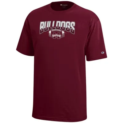 Bulldogs | Mississippi State Champion Youth Wordmark Over Laces Tee Alumni Hall