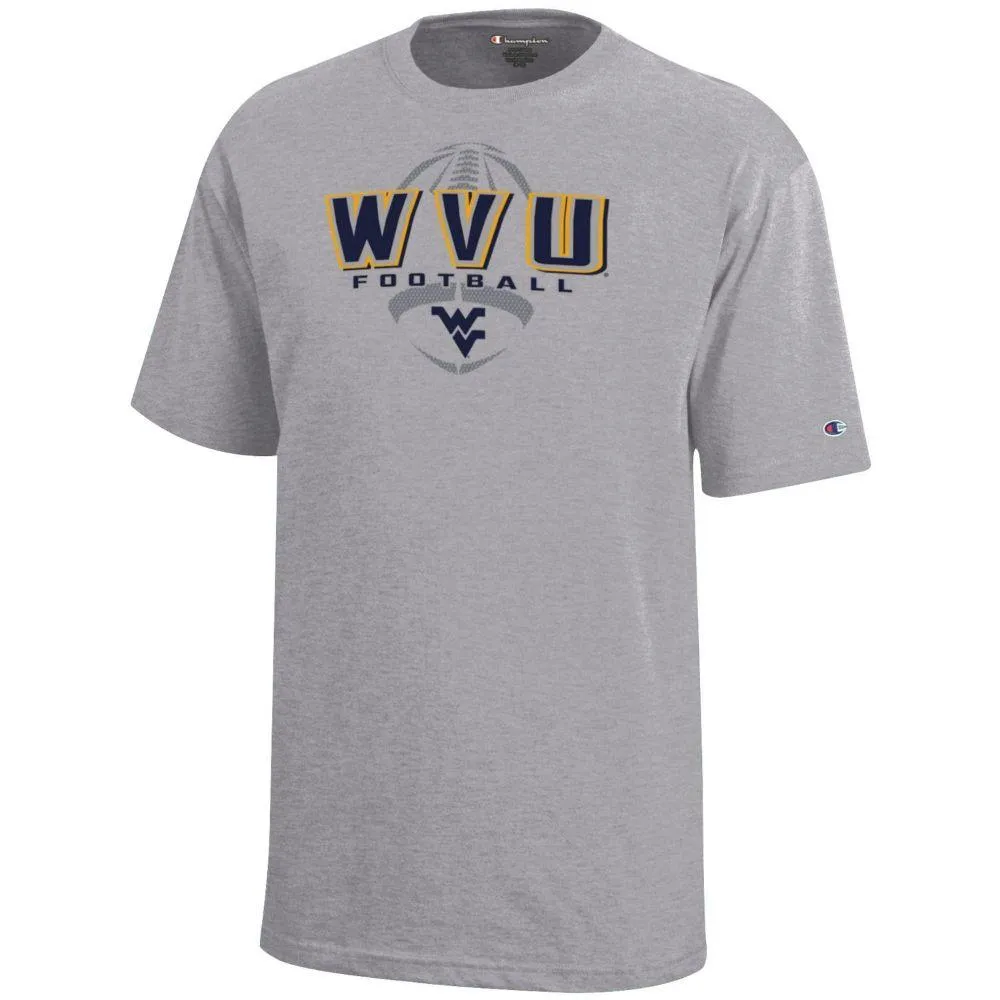 Wvu | West Virginia Champion Youth Wordmark Over Football Tee Alumni Hall