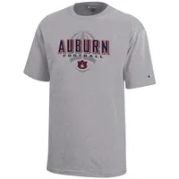 Aub | Auburn Champion Youth Wordmark Over Football Tee Alumni Hall