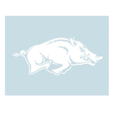Arkansas Razorbacks Logo Decal (White/Teal