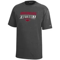 Razorbacks | Arkansas Champion Youth Wordmark Over Football Laces Tee Alumni Hall