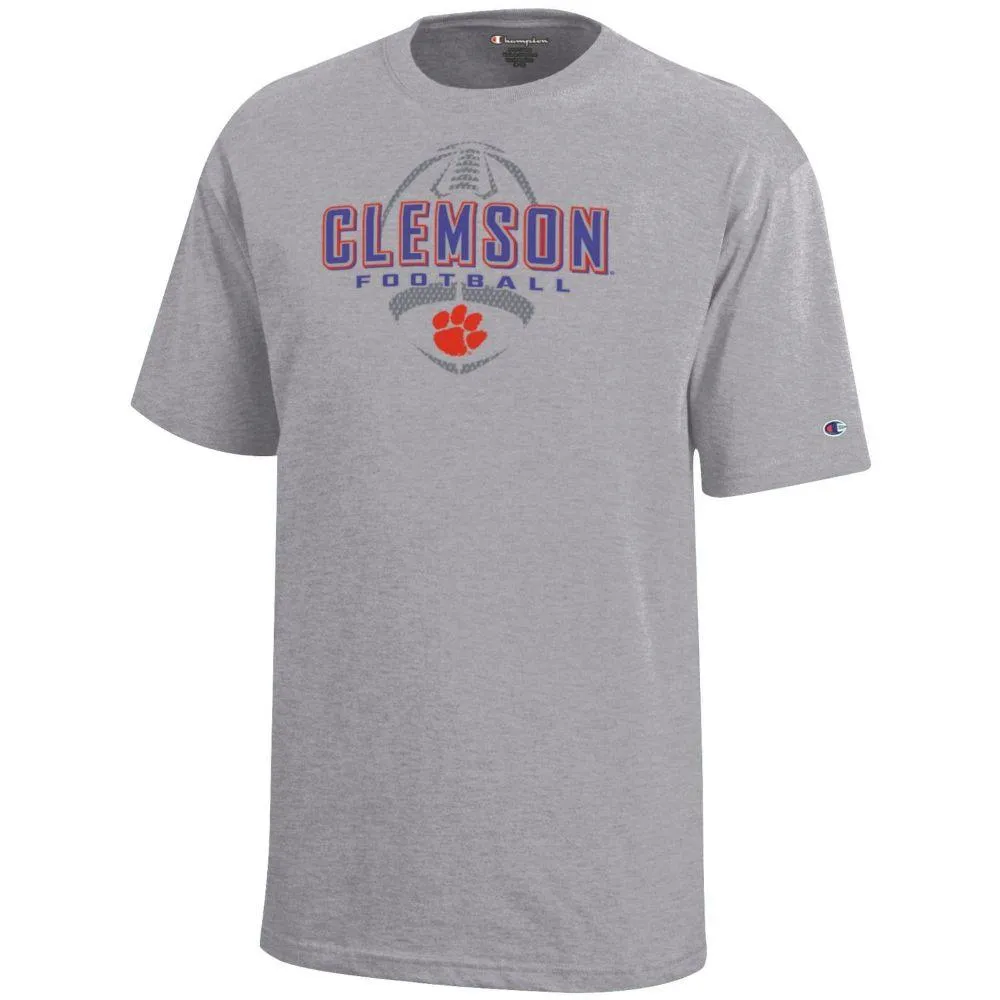 Clemson | Champion Youth Wordmark Over Football Tee Alumni Hall