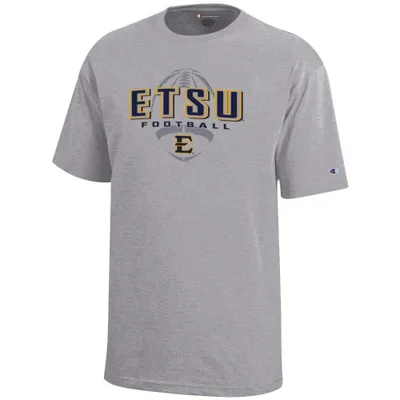 Bucs | Etsu Champion Youth Wordmark Over Football Tee Alumni Hall