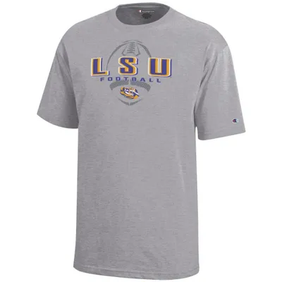 Lsu | Champion Youth Wordmark Over Football Tee Alumni Hall