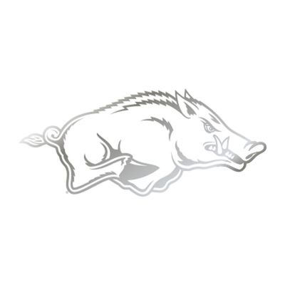  Arkansas Razorback Logo Decal 3  (White)