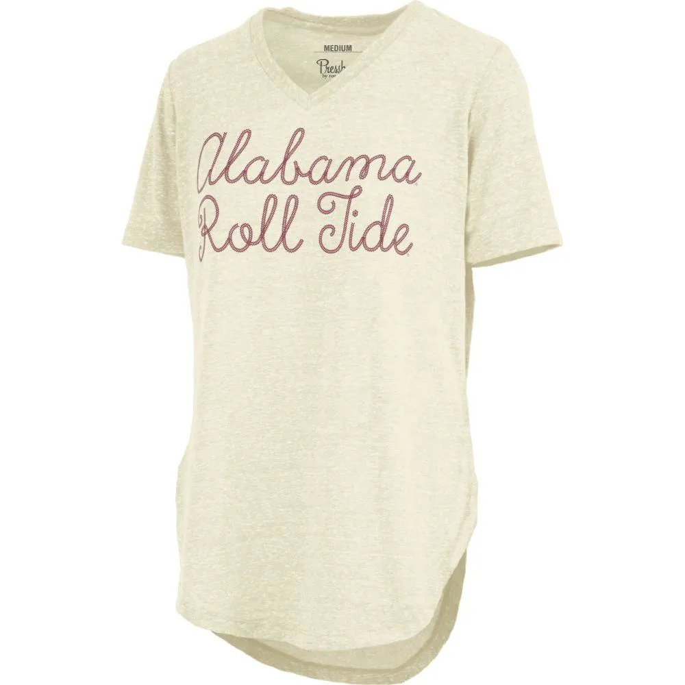 Bama | Alabama Pressbox Chain Puff Knobi V- Neck Tee Alumni Hall