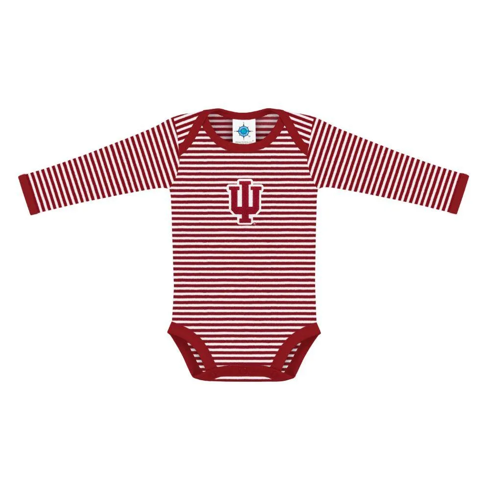 Hoosiers | Indiana Infant Striped Long Sleeve Bodysuit Alumni Hall