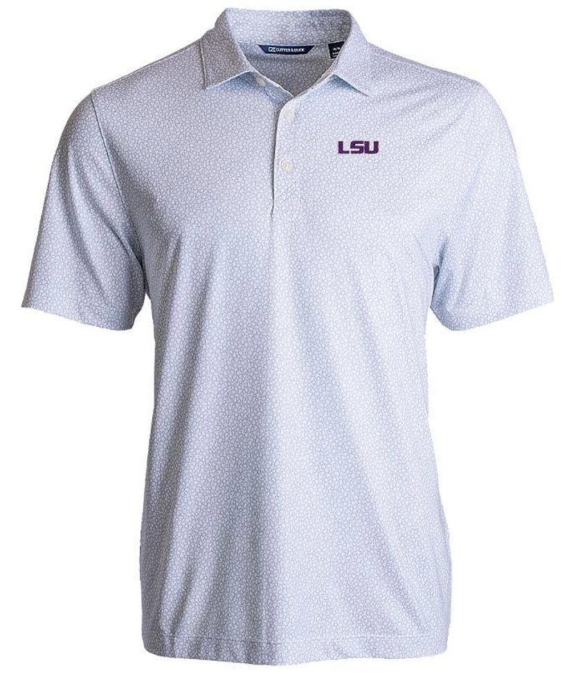LSU Cutter & Buck Pike Pebble Print Polo