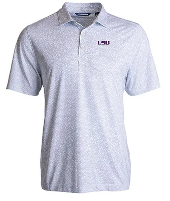 LSU Cutter & Buck Pike Pebble Print Polo