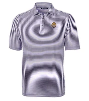 LSU Cutter & Buck Vault Virtue Eco Pique Stripe Polo