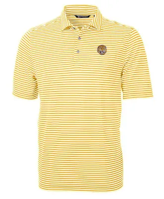 Lsu | Cutter & Amp ; Buck Vault Virtue Eco Pique Stripe Polo Alumni Hall