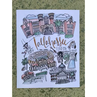  Fsu | Tallahassee 8  X 10  City Print | Alumni Hall