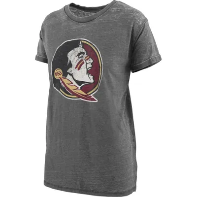 Fsu | Florida State Women's Pressbox Distressed Logo Vintage Wash Tee Alumni Hall