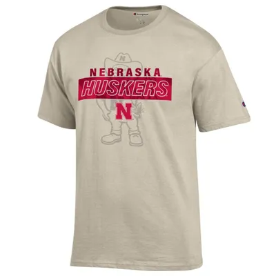 Huskers | Nebraska Champion Wordmark Over Tonal Logo Tee Alumni Hall
