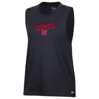 Huskers | Nebraska Champion Women's Volleyball Script Core Muscle Tank Alumni Hall