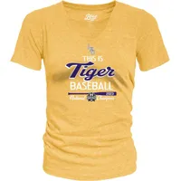 Lsu | Women's 2023 Men's College World Series Champs Tri Blend V- Neck This Is Baseball Tee Alumni Hall