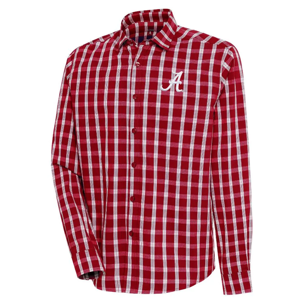 Bama | Alabama Antigua Carry Long Sleeve Woven Shirt Alumni Hall