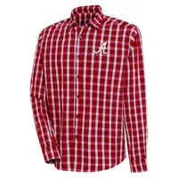 Bama | Alabama Antigua Carry Long Sleeve Woven Shirt Alumni Hall