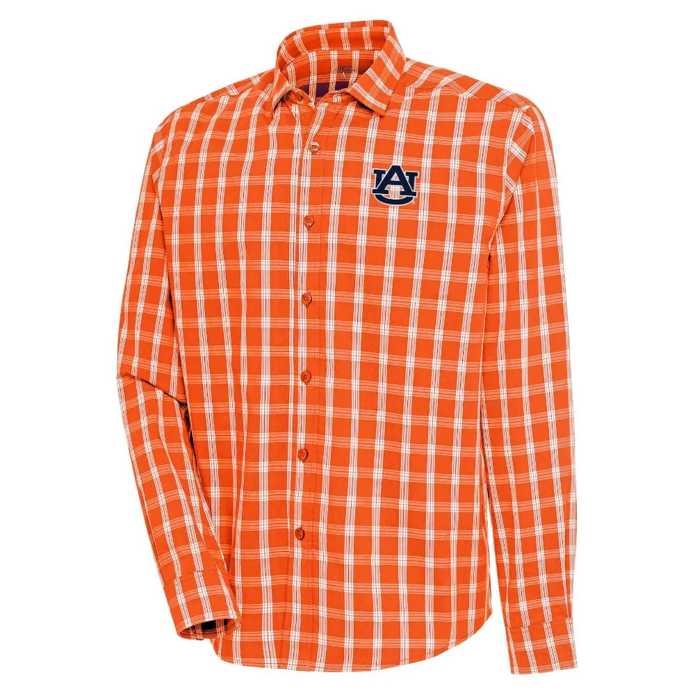 Aub | Auburn Antigua Carry Long Sleeve Woven Shirt Alumni Hall