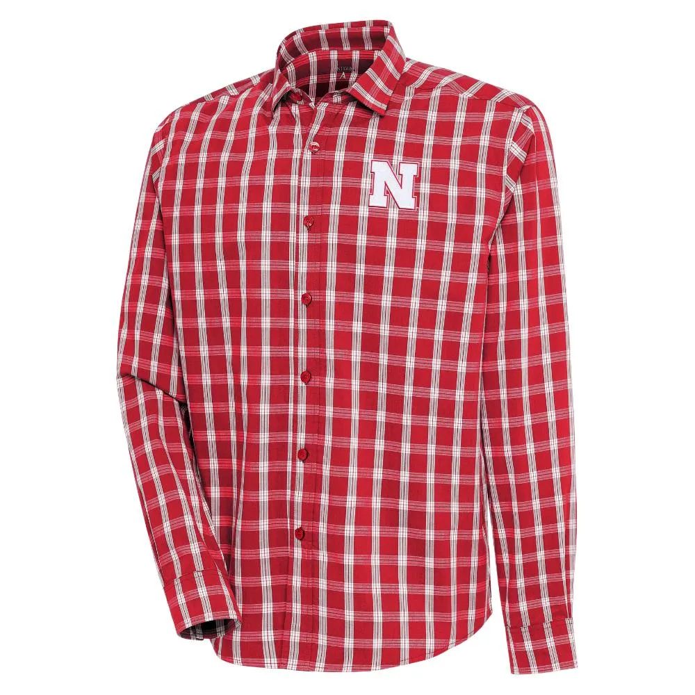 Huskers | Nebraska Antigua Carry Long Sleeve Woven Shirt Alumni Hall