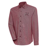 Bulldogs | Mississippi State Antigua Compression Long Sleeve Woven Shirt Alumni Hall