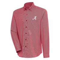 Bama | Alabama Antigua Compression Long Sleeve Woven Shirt Alumni Hall