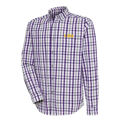 Lsu | Antigua Tending Long Sleeve Woven Shirt Alumni Hall