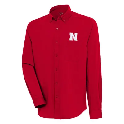 Huskers | Nebraska Antigua Flight Long Sleeve Woven Shirt Alumni Hall