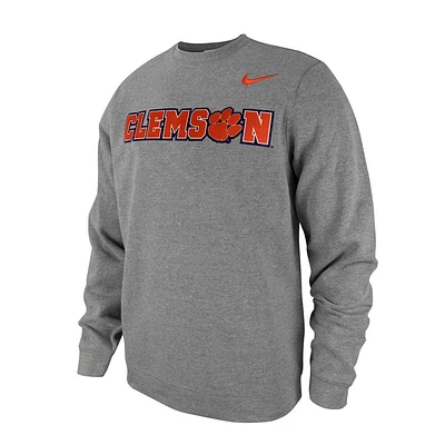 Clemson Nike Tackle Twill Club Fleece Crew