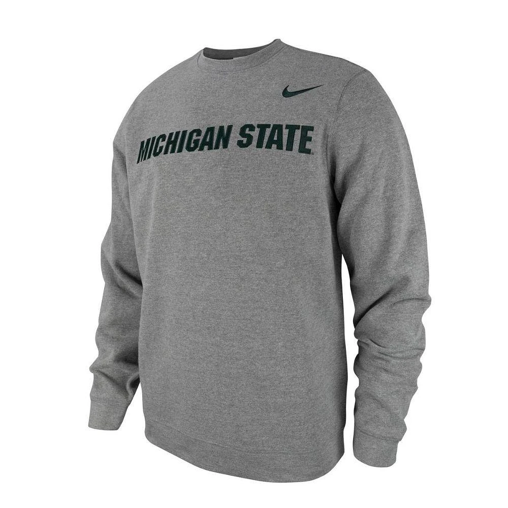 Michigan State Nike Tackle Twill Club Fleece Crew