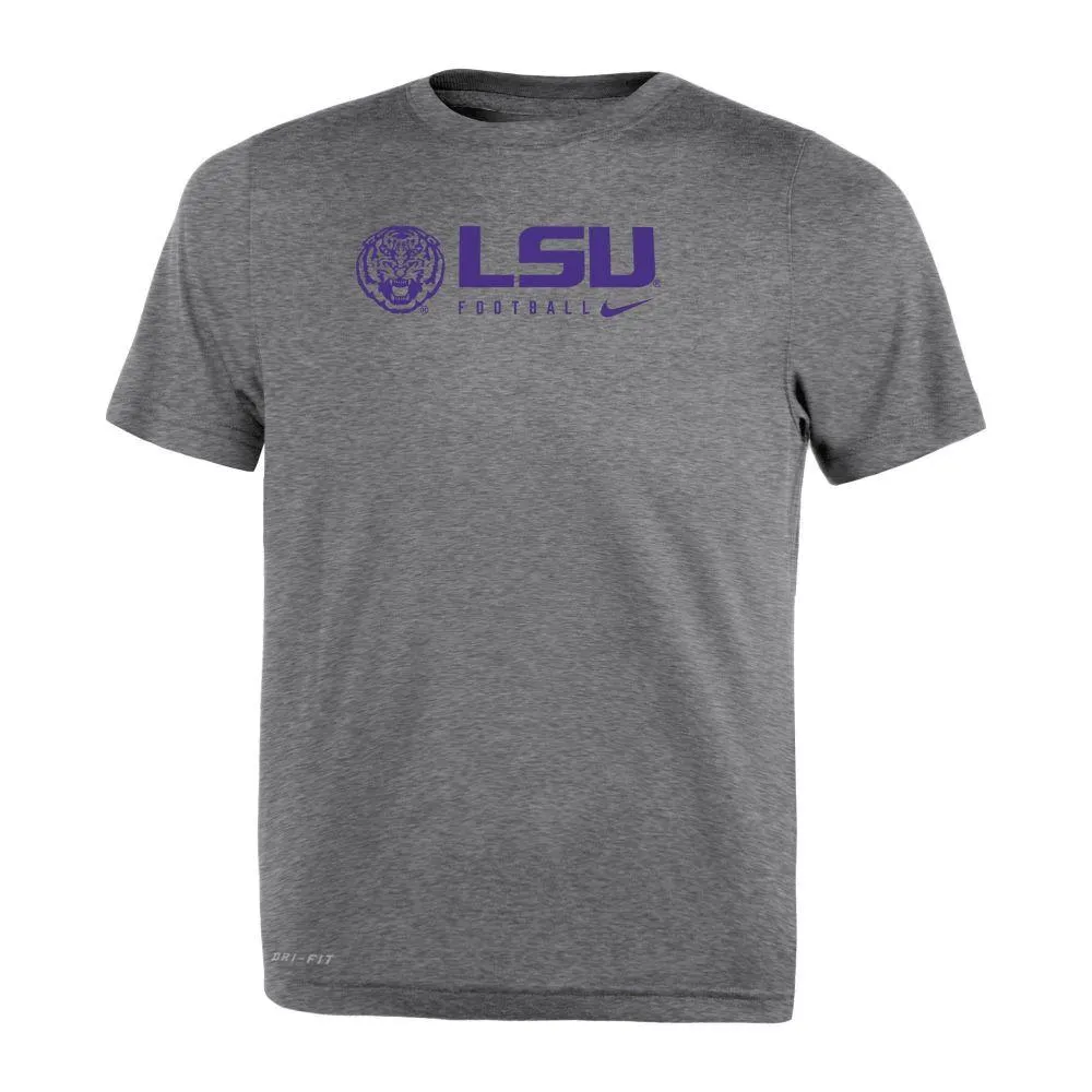 LSU Tigers Nike Legend Dri-Fit Arch Sideline Performance Youth T-Shirt -  Purple