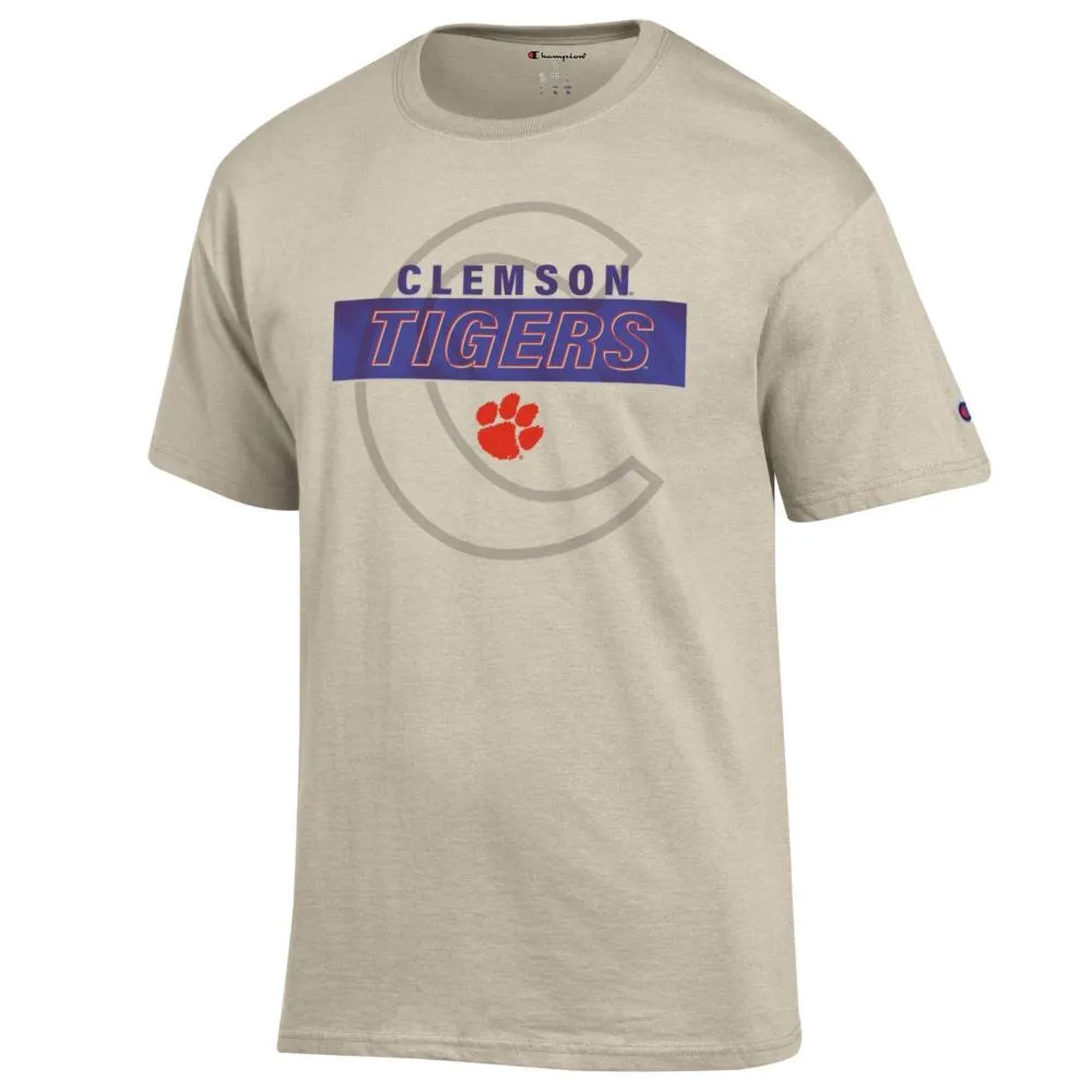 Clemson | Champion Wordmark Stack Over Tonal Logo Tee Alumni Hall