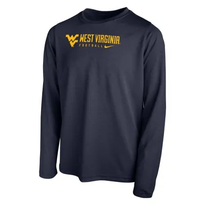 Wvu | West Virginia Nike Youth Legend Team Issue Long Sleeve Tee Alumni Hall