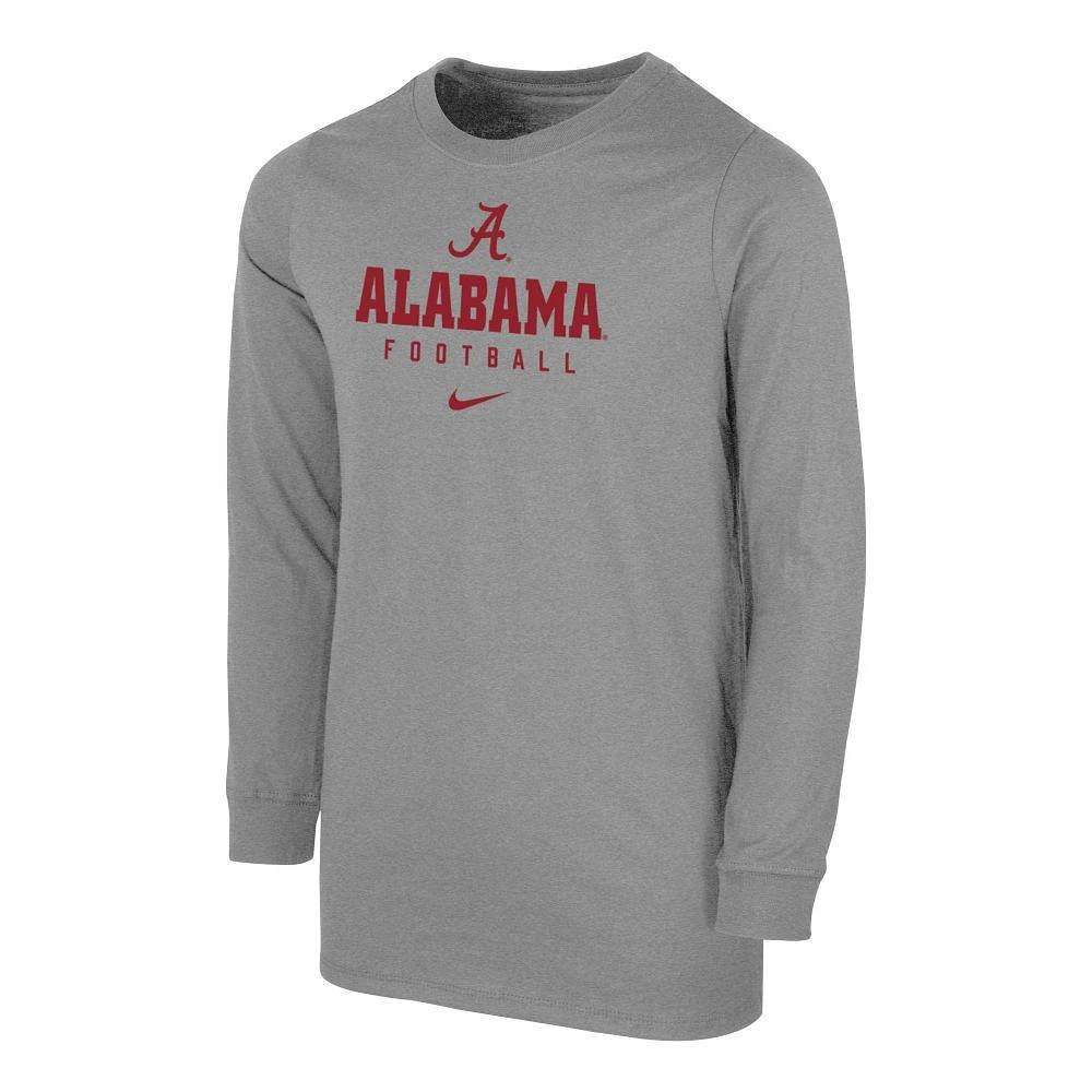 Alabama Nike YOUTH Cotton Team Issue Long Sleeve Tee