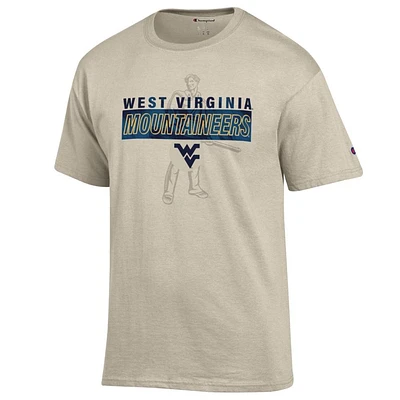 West Virginia Champion Wordmark Stack Over Tonal Logo Tee