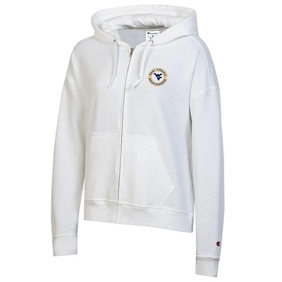 West Virginia Champion Power Blends Full Zip Embroidered Hoodie