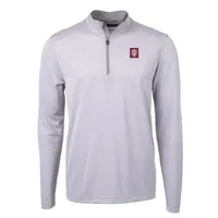 Hoosiers | Indiana Cutter & Amp ; Buck Ecopique Micro Stripe 1/2 Zip Pullover Alumni Hall