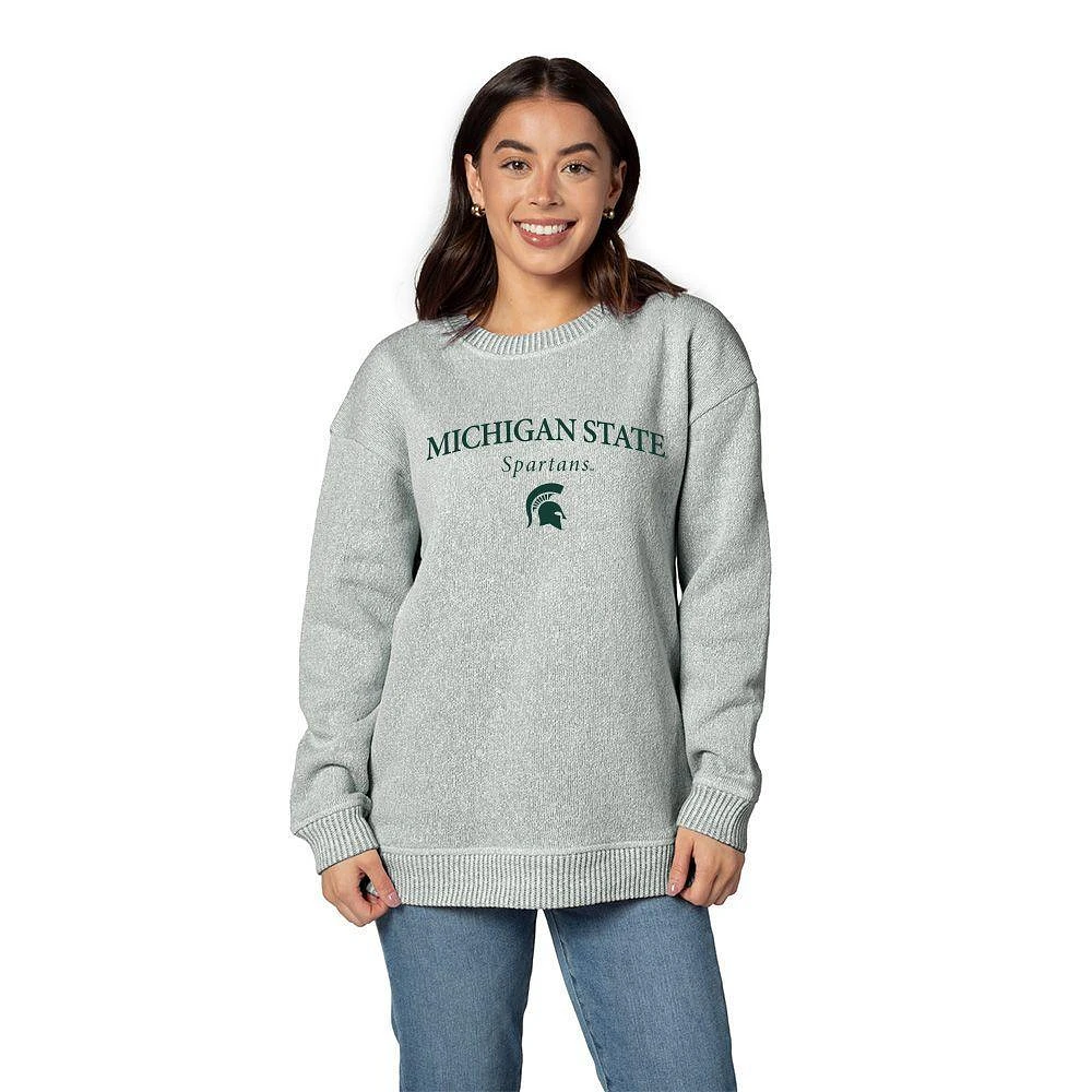 Michigan State Minimal Arc Est Logo Warm Up Crew Sweatshirt