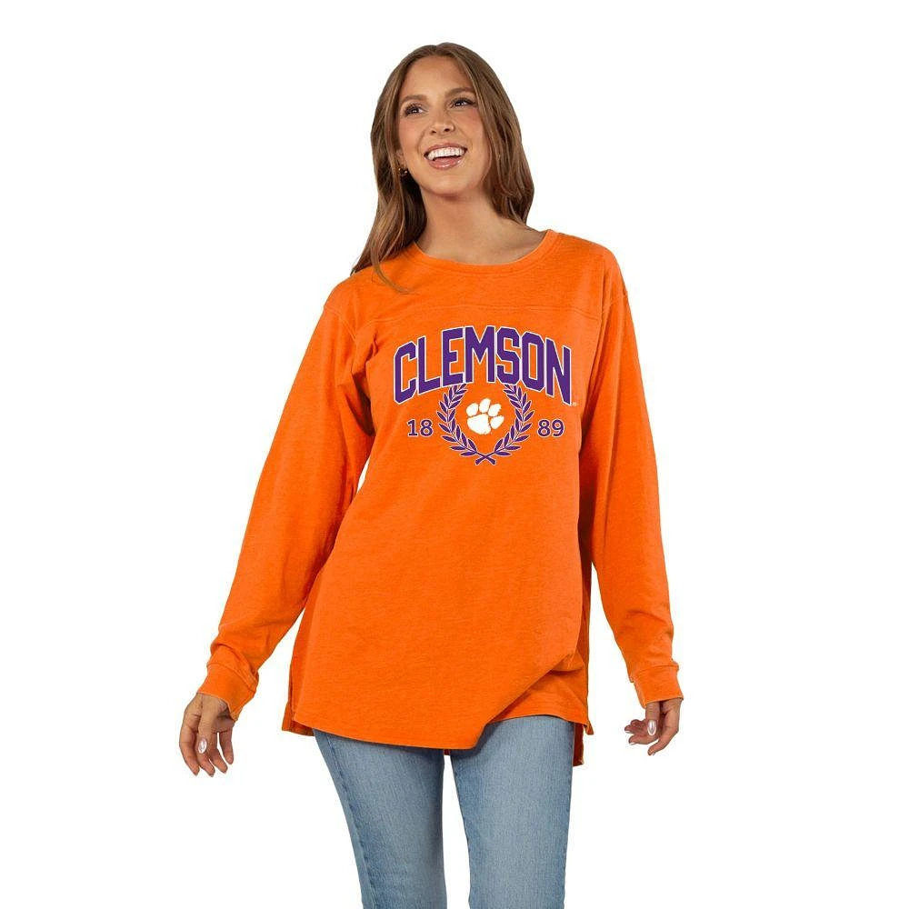 Clemson Arc Laurels Est Date Tunic Long Sleeve Tee