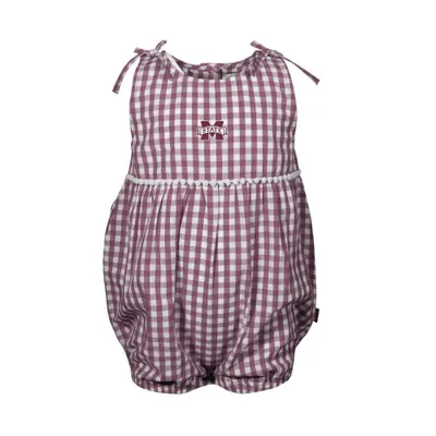 Bulldogs | Mississippi State Garb Infant Teagan Gingham Onesie Alumni Hall