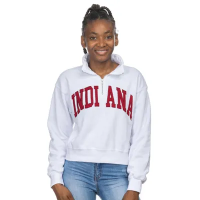 Hoosiers | Indiana Zoozatz Women's Sport Crop 1/4 Zip Crew Alumni Hall